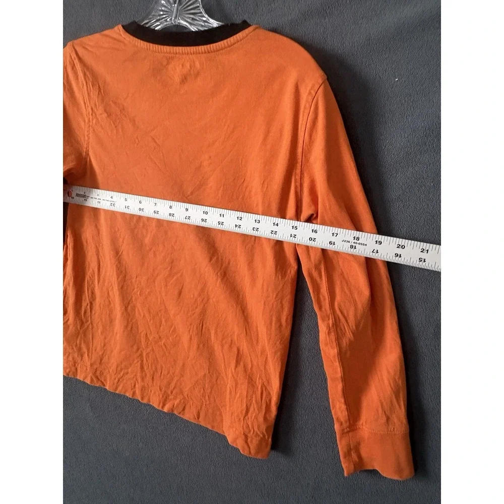 Gymboree Boys Orange Halloween Spooky Skeleton Glow in the Dark Shirt Size 8